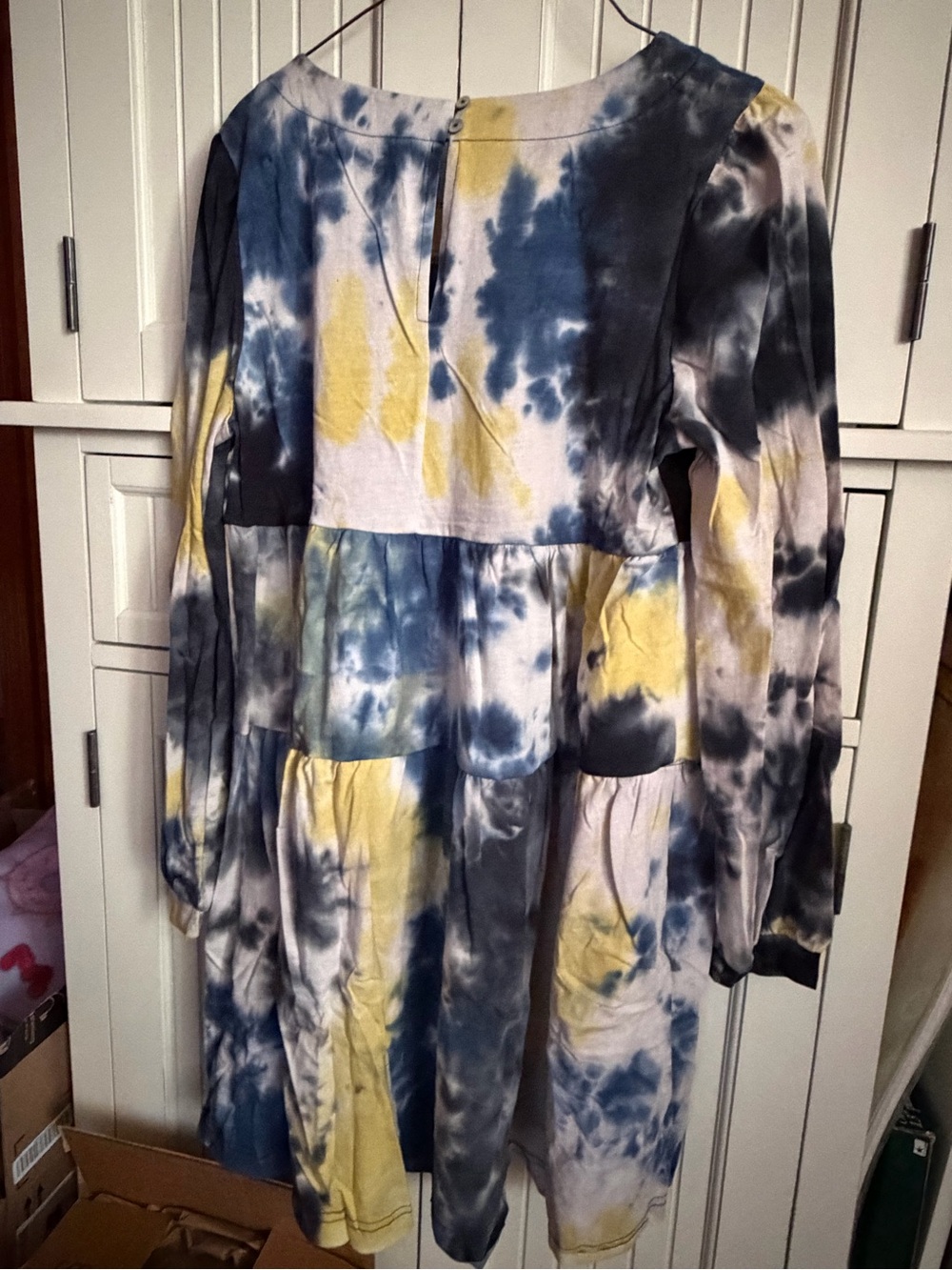 Umgee Blue and Yellow Tie-Dye Dress - Picture 3 of 3